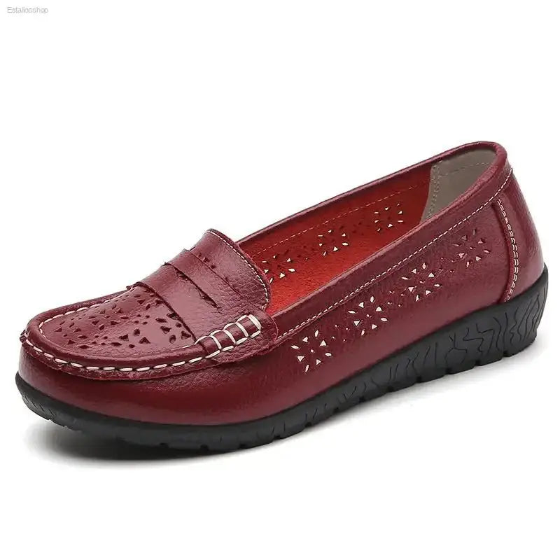 2024 Casual Women's Hollow Bean Shoes with Breathable Cow Muscle Soles for Nurses and Busy Moms - EstaliosShop