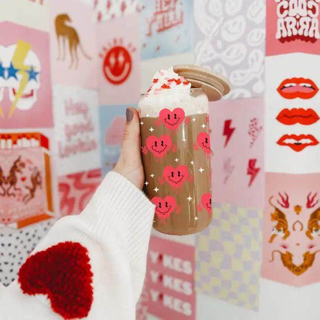 Heart Vibes Glass Tumbler for Joyful Sipping Everyday - Estalios