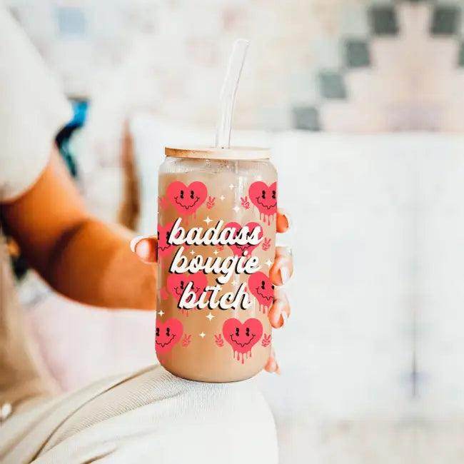 Heart Vibes Glass Tumbler for Joyful Sipping Everyday - Estalios