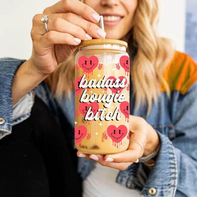 Heart Vibes Glass Tumbler for Joyful Sipping Everyday - Estalios