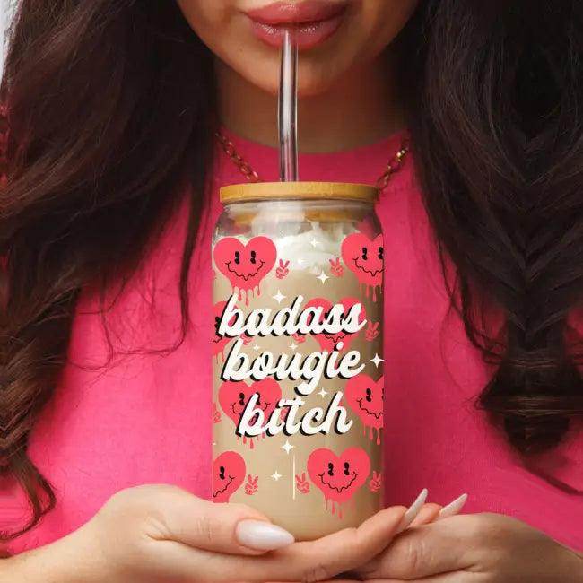 Heart Vibes Glass Tumbler for Joyful Sipping Everyday - Estalios