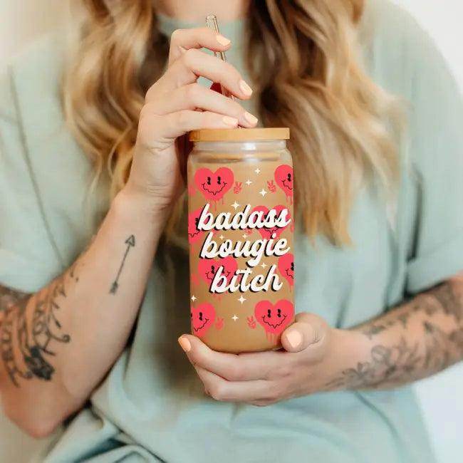 Heart Vibes Glass Tumbler for Joyful Sipping Everyday - Estalios