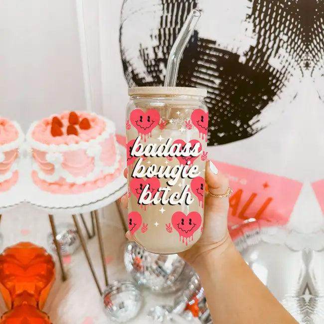 Heart Vibes Glass Tumbler for Joyful Sipping Everyday - Estalios