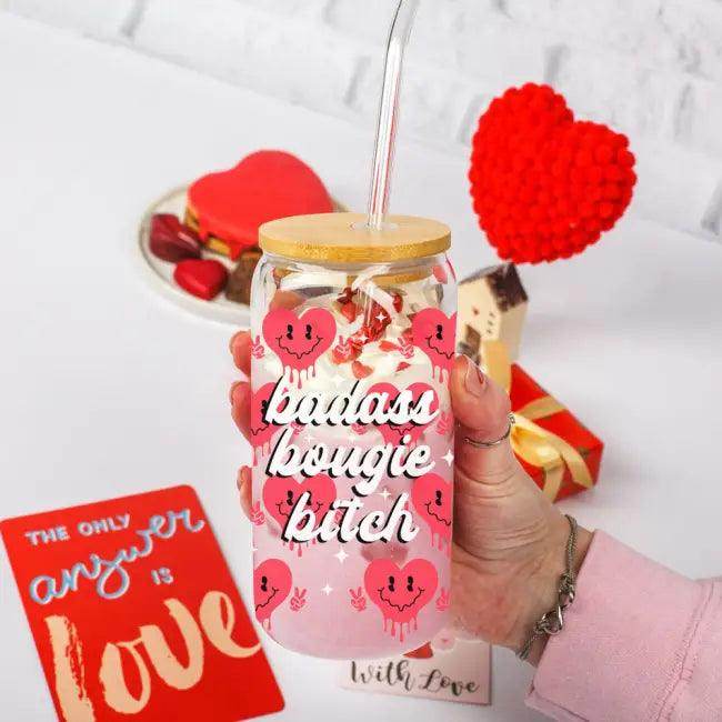 Heart Vibes Glass Tumbler for Joyful Sipping Everyday - Estalios