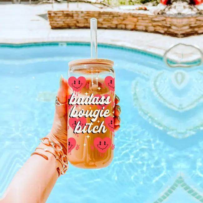 Heart Vibes Glass Tumbler for Joyful Sipping Everyday - Estalios