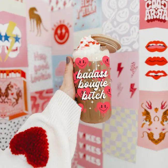 Heart Vibes Glass Tumbler for Joyful Sipping Everyday - Estalios