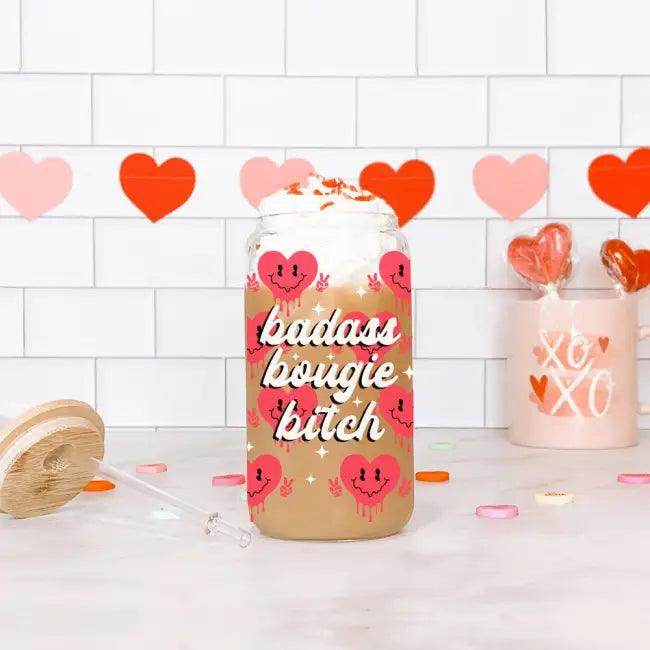 Heart Vibes Glass Tumbler for Joyful Sipping Everyday - Estalios