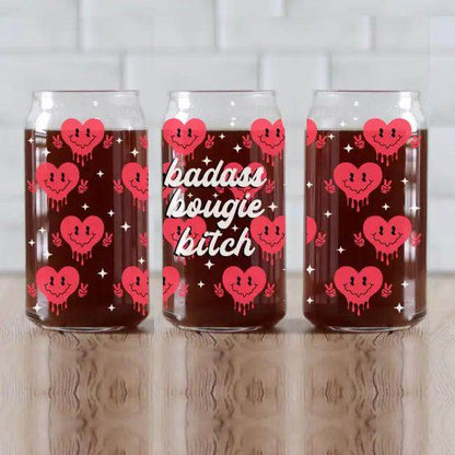 Heart Vibes Glass Tumbler for Joyful Sipping Everyday - Estalios