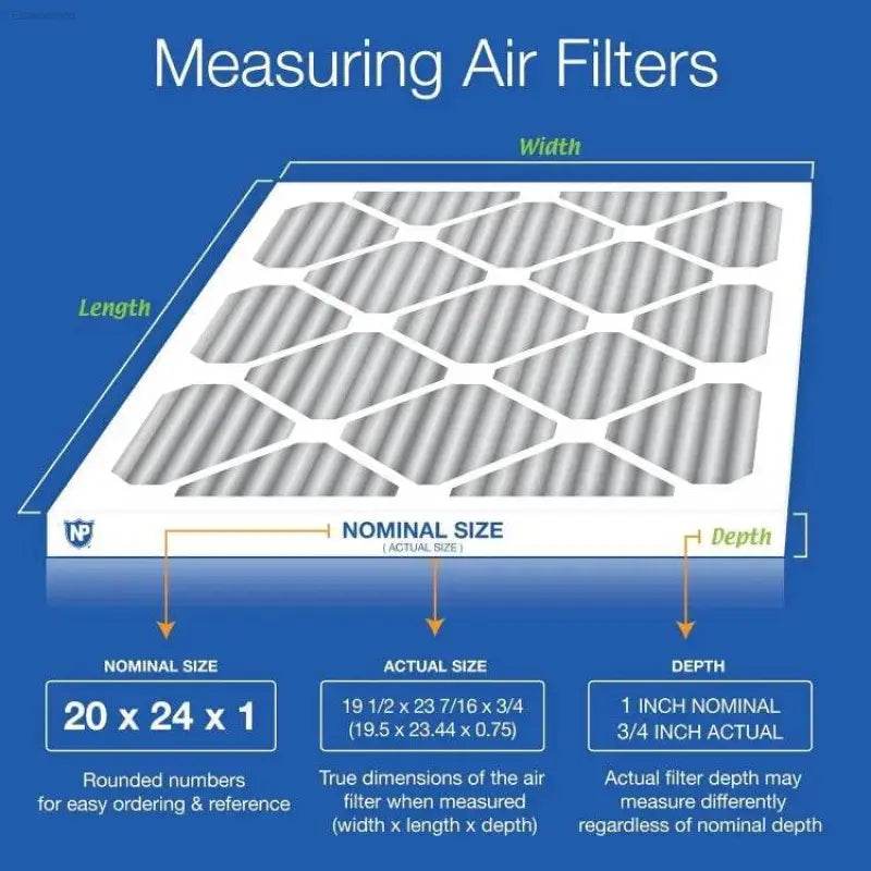 Air filter measurement guide.