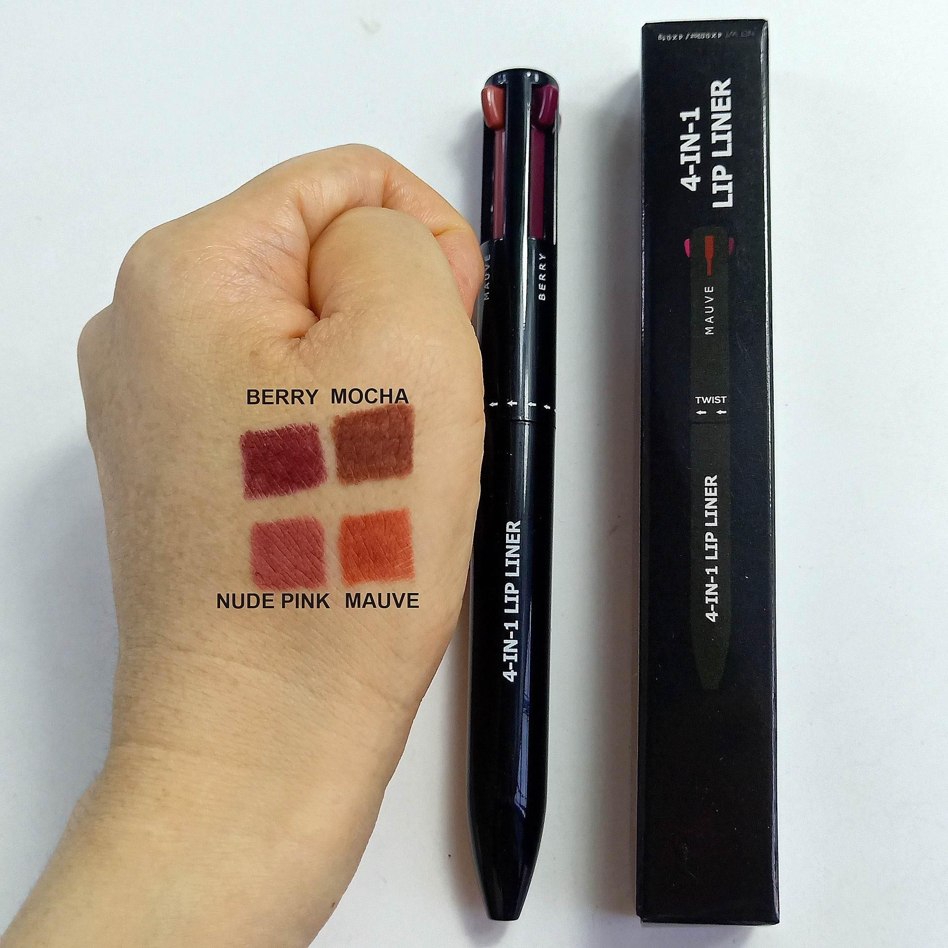 4 In 1 Makeup Pen With 4 Color Lip Liner And Lipstick - Estalios