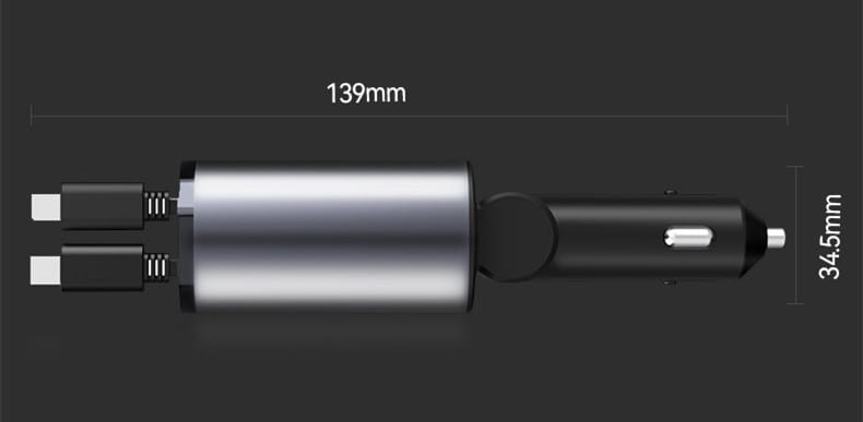 Metal Car Charger 100W Super Fast Charging Adapter