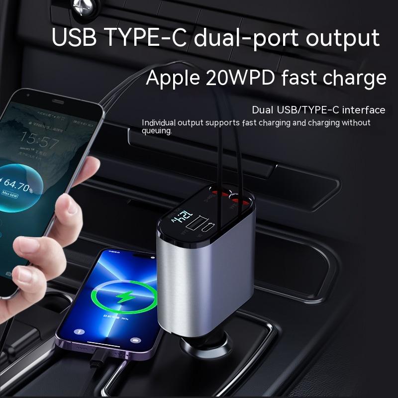 Metal Car Charger 100W Super Fast Charging Adapter