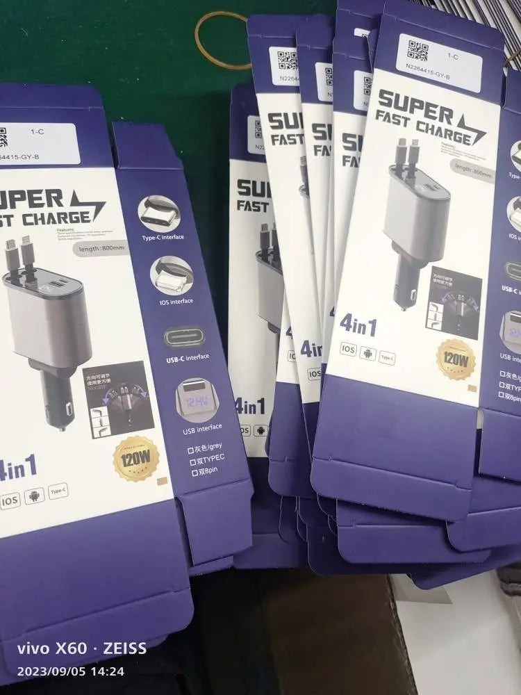 Metal Car Charger 100W Super Fast Charging Adapter