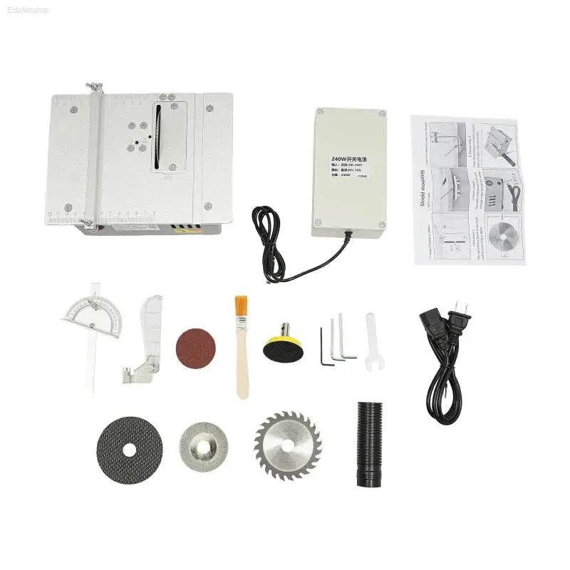 240W Mini Table Saw Adjustable for DIY Modeling Projects - Estalios