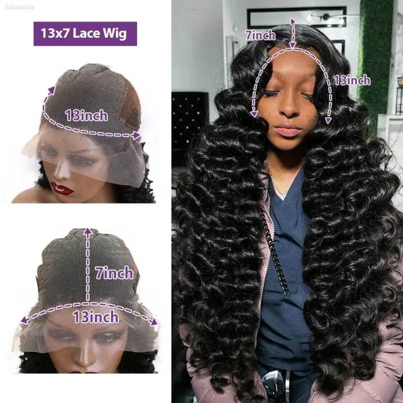250 Density Loose Wave 13x6 HD Lace Front Wig 30 40 Inch - Estalios