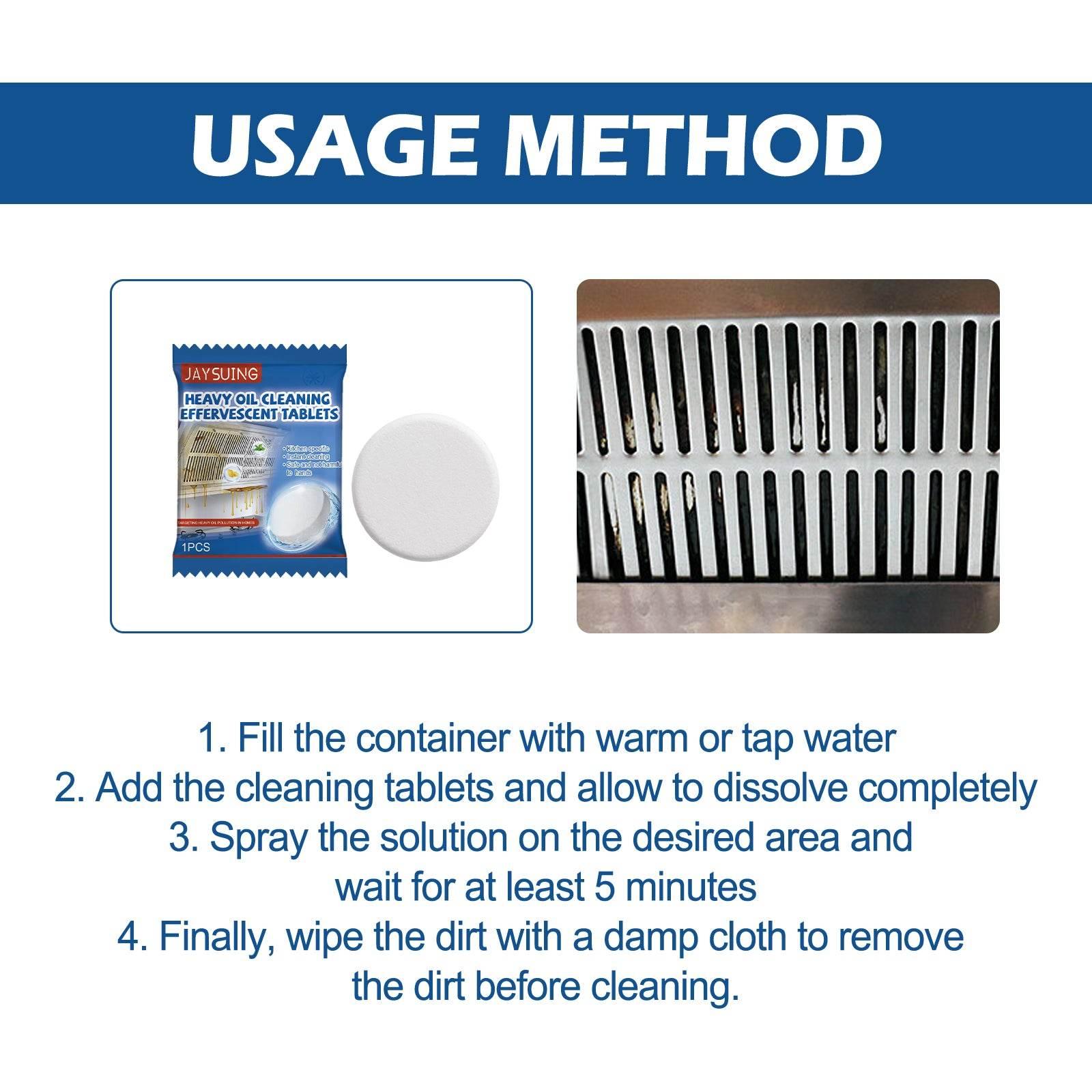 Kitchen Oil Stain Cleaning Tablets Heavy Oil Dirt Stain Cleaning Effervescent Tablets Kitchen Range Hood Cooktop - Estalios