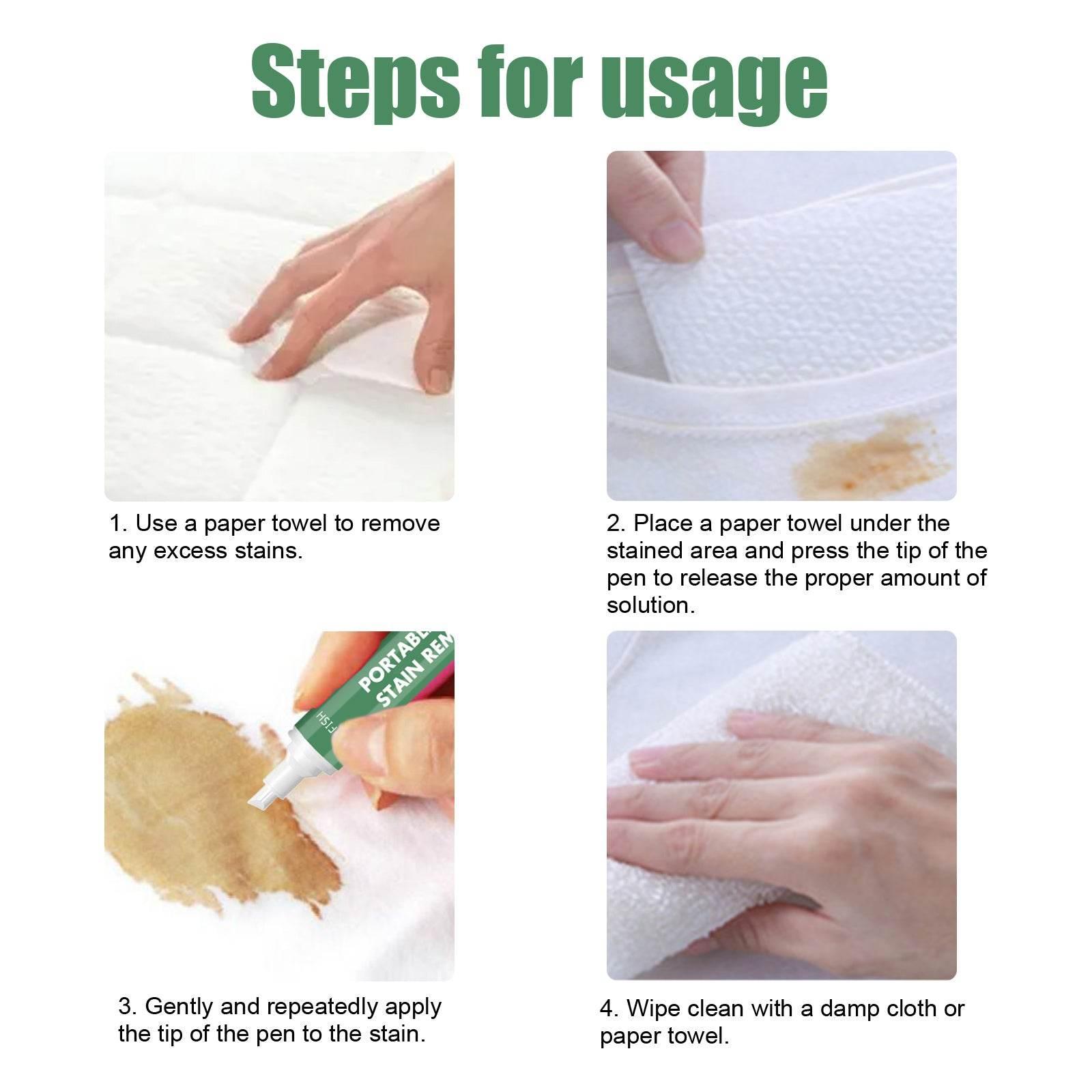 Portable Precision Stain Remover Pen for Yellow Clothes Cleaning - Estalios