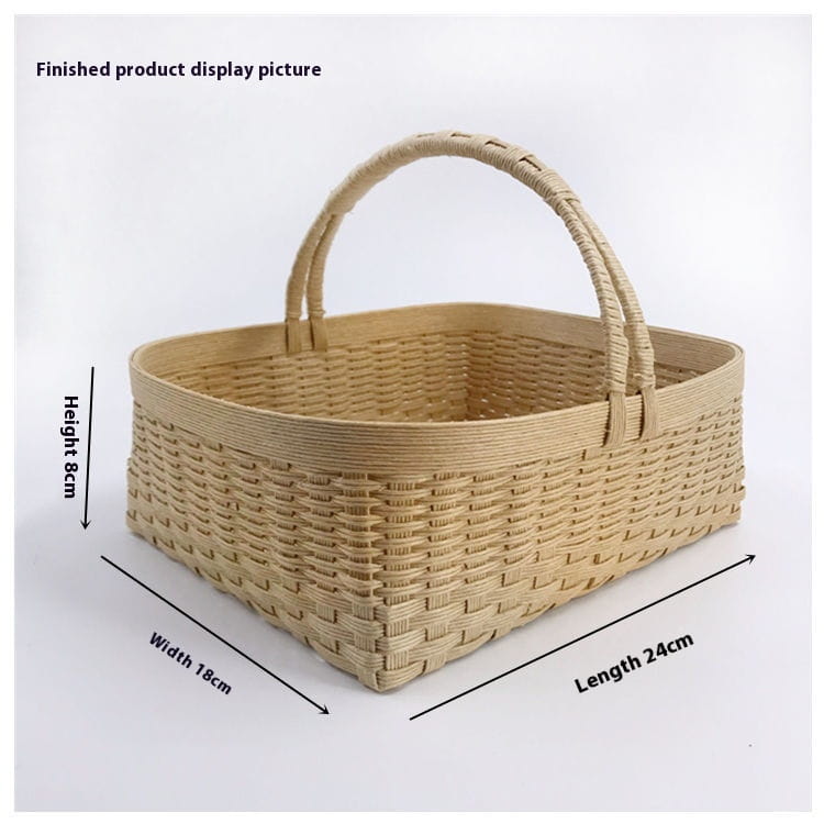 Single Handle Square Woven Basket Material Package