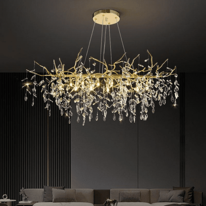 Luxury Gold Crystal Branch Chandelier for Elegant Lighting