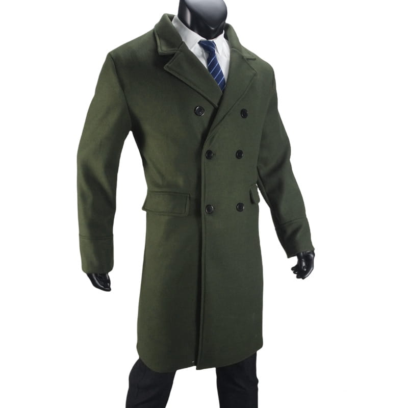 Men’s Woolen Large Overcoat Male Double-breasted Coat