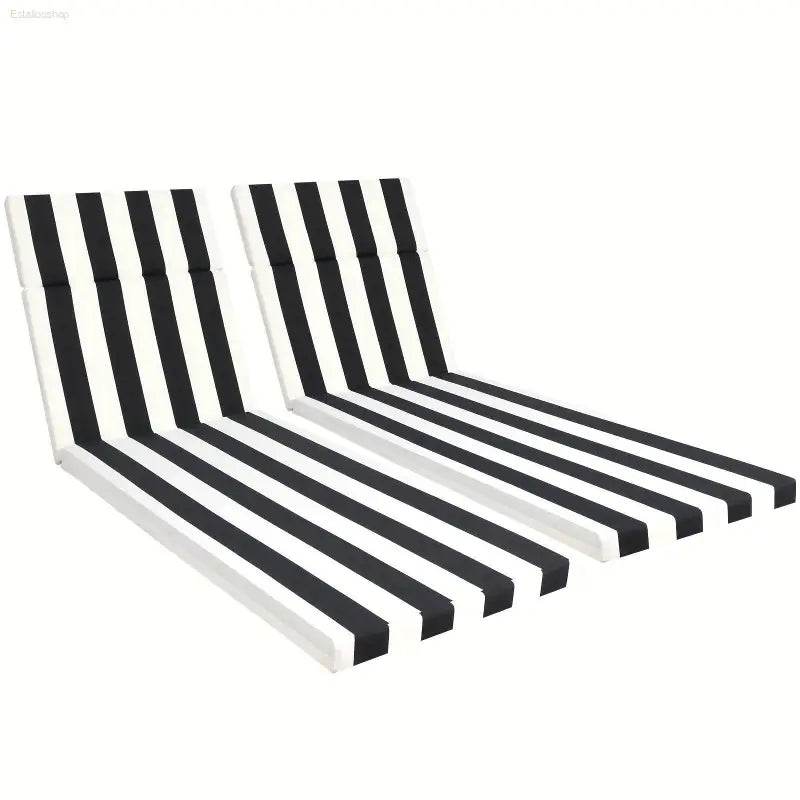 2PCS Patio Lounge Chair Cushions w/ Ties for Outdoor Comfort - Estalios
