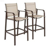 2pcs Wrought Iron Patio Bar Stools with Comfortable Seating - Estalios