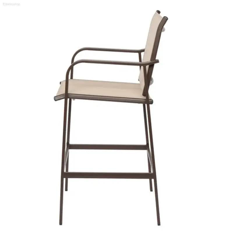 2pcs Wrought Iron Patio Bar Stools with Comfortable Seating - Estalios
