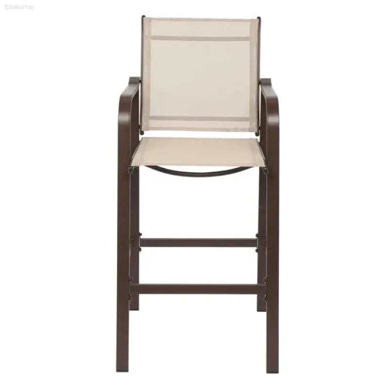 2pcs Wrought Iron Patio Bar Stools with Comfortable Seating - Estalios