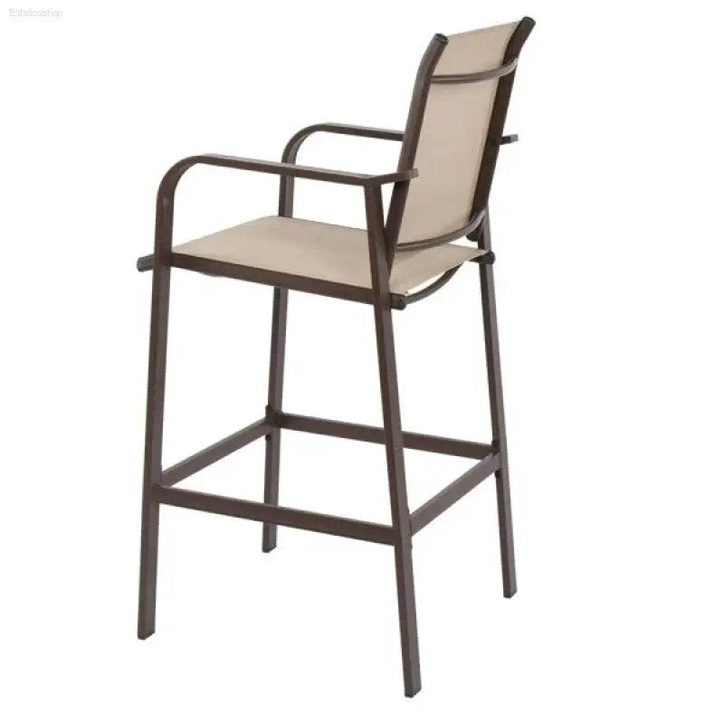 2pcs Wrought Iron Patio Bar Stools with Comfortable Seating - Estalios