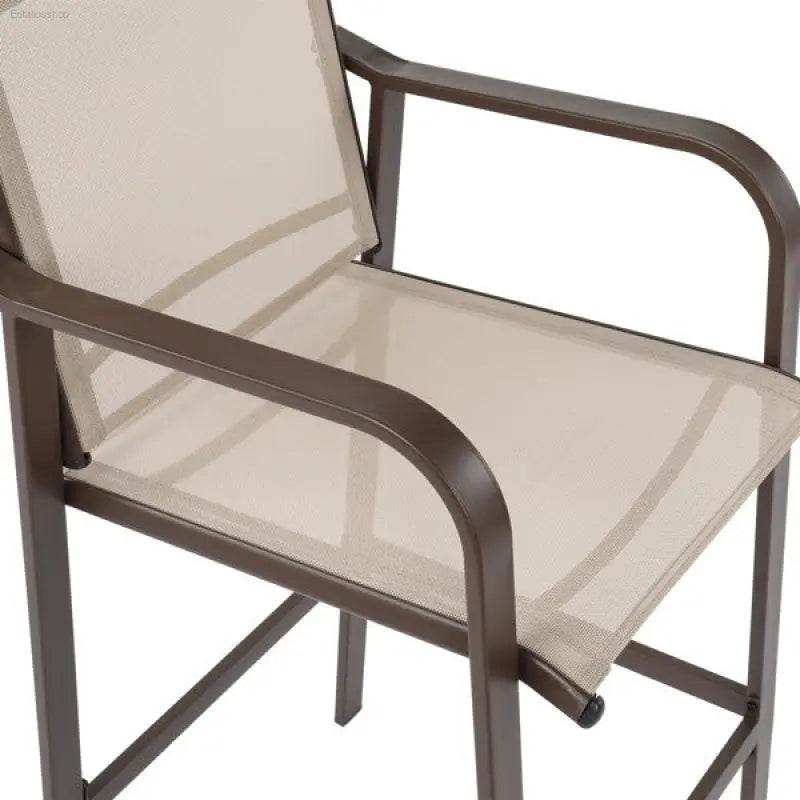 2pcs Wrought Iron Patio Bar Stools with Comfortable Seating - Estalios