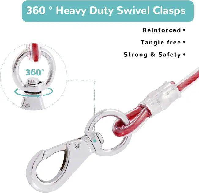3 FT Chew Proof Dog Leash with No-Tangle Design - Estalios