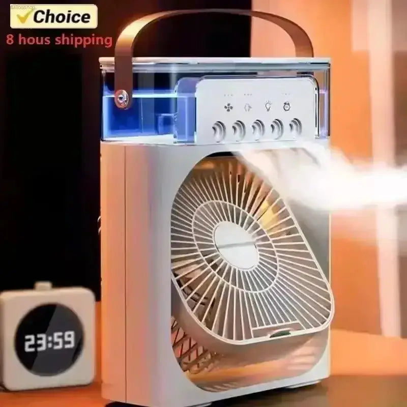 3 - in - 1 Portable Air Cooler Fan with LED Night Light for Home and Office Use - EstaliosShop