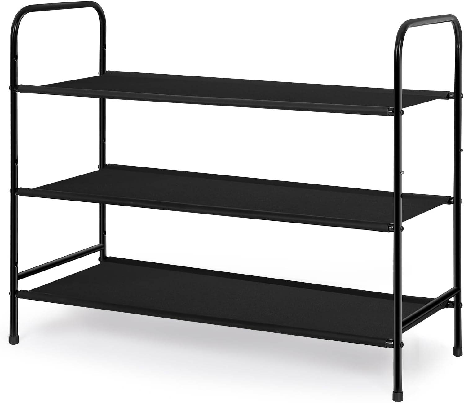 3-Tier Shoe Rack, Fabric Shoe Shelf for Easy Closet Storage - Estalios