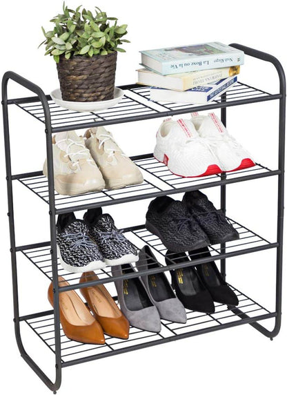 3-Tier Shoe Rack, Fabric Shoe Shelf for Easy Closet Storage - Estalios