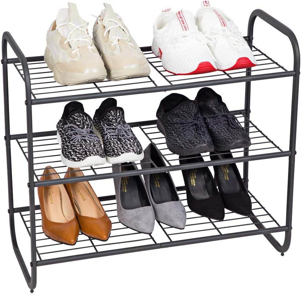 3-Tier Shoe Rack, Fabric Shoe Shelf for Easy Closet Storage - Estalios