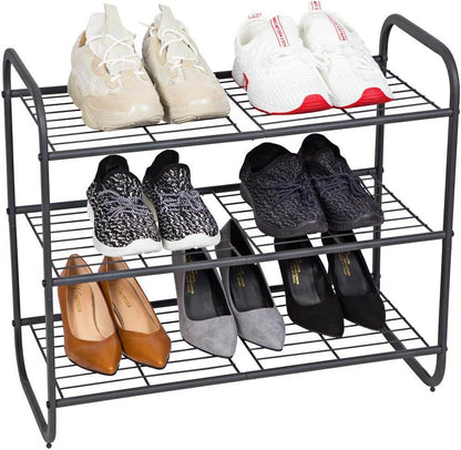 3-Tier Shoe Rack, Fabric Shoe Shelf for Easy Closet Storage - Estalios
