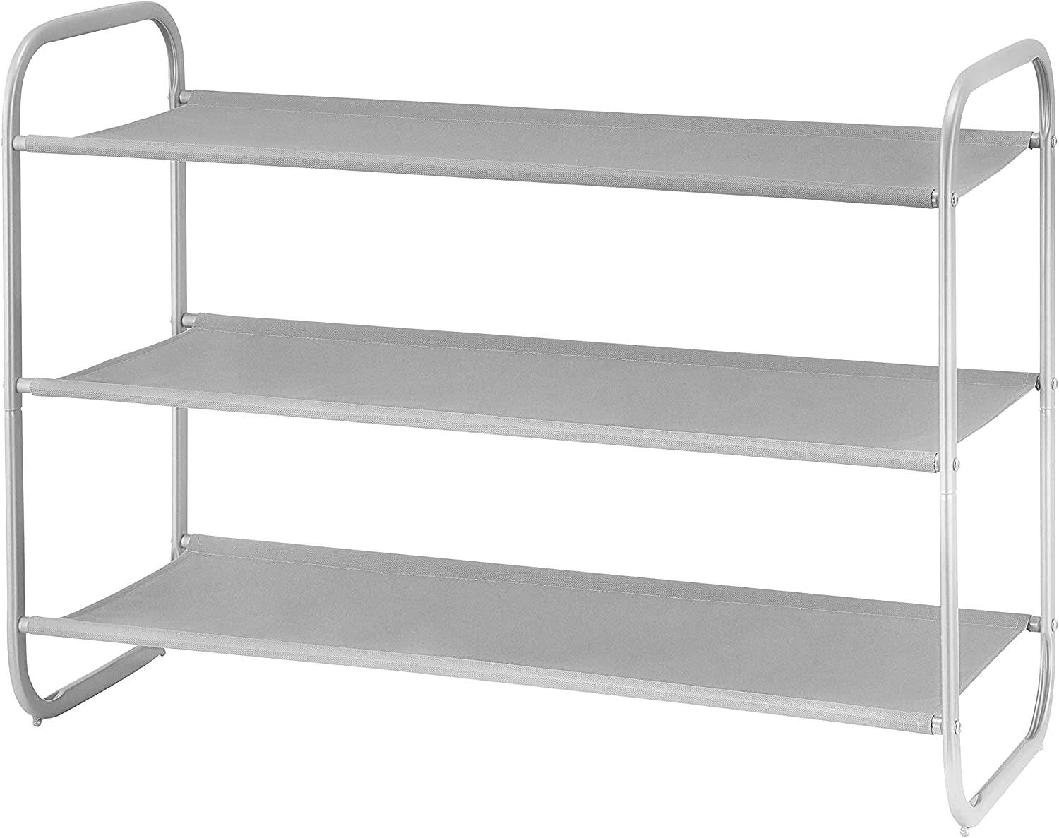 3-Tier Shoe Rack, Fabric Shoe Shelf for Easy Closet Storage - Estalios