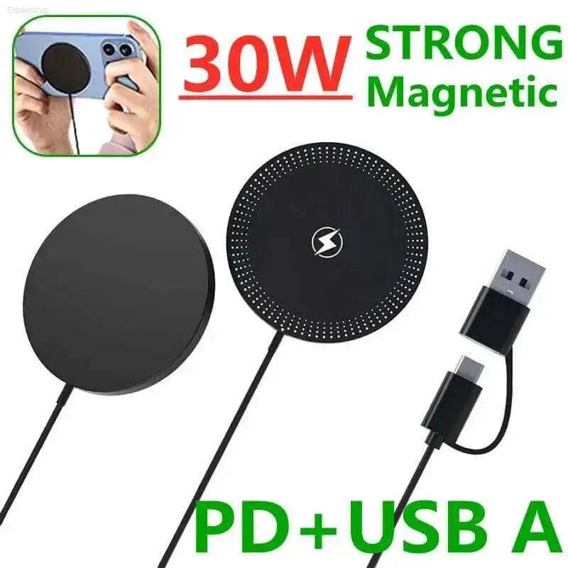 30W Magnetic Wireless Charger Pad for iPhone and AirPods - Estalios
