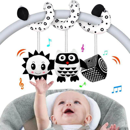 Car Seat Toys with Mirror and Rattles for Baby Play - Estalios