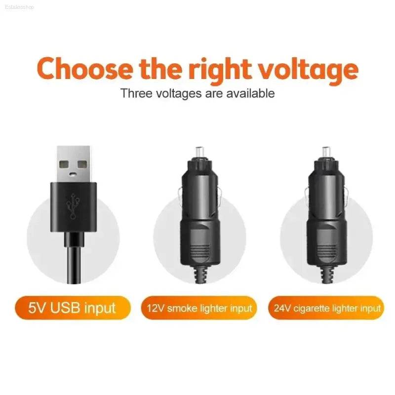 360° Adjustable Car Fan 3 Heads Electric USB 12V/24V - Estalios