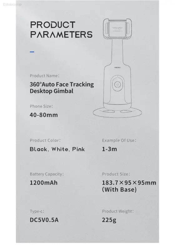 360 Rotation Gimbal Stabilizer with Selfie Tripod for TikTok - Estalios
