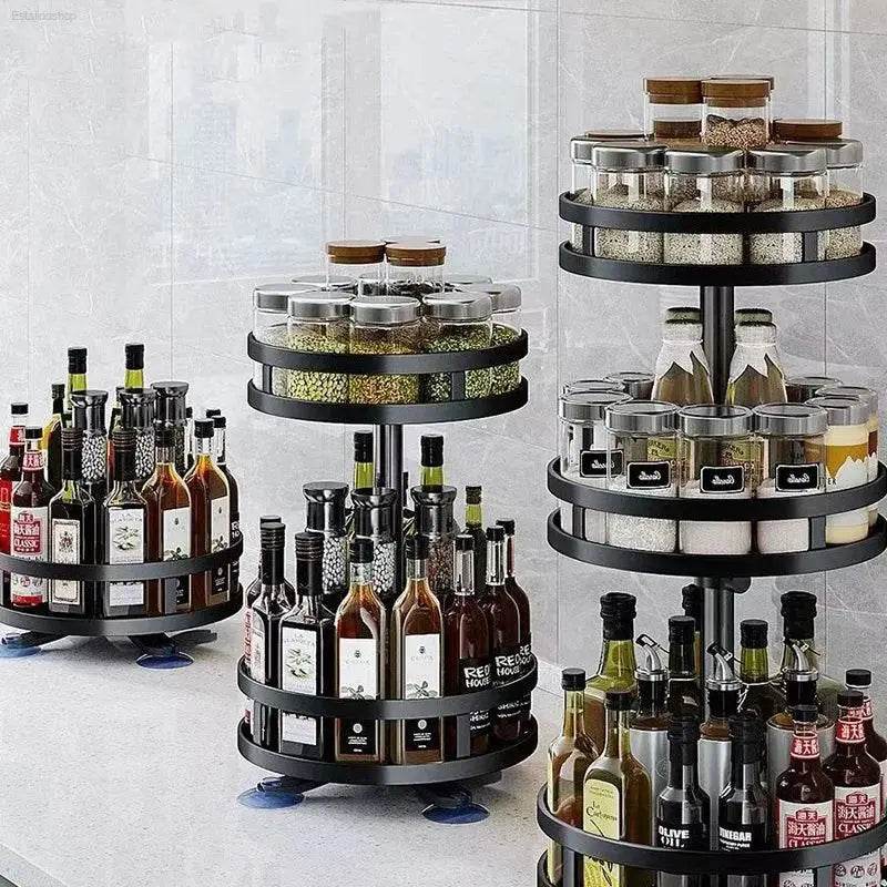 360 Rotation Spice Rack Multi-Layer Kitchen Organizer Tray - Estalios