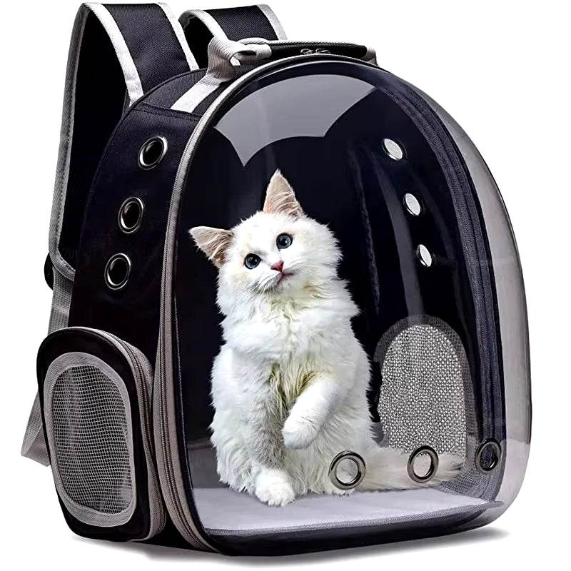 Breathable Cat Pet Carrier Backpack with Transparent Capsule - Estalios