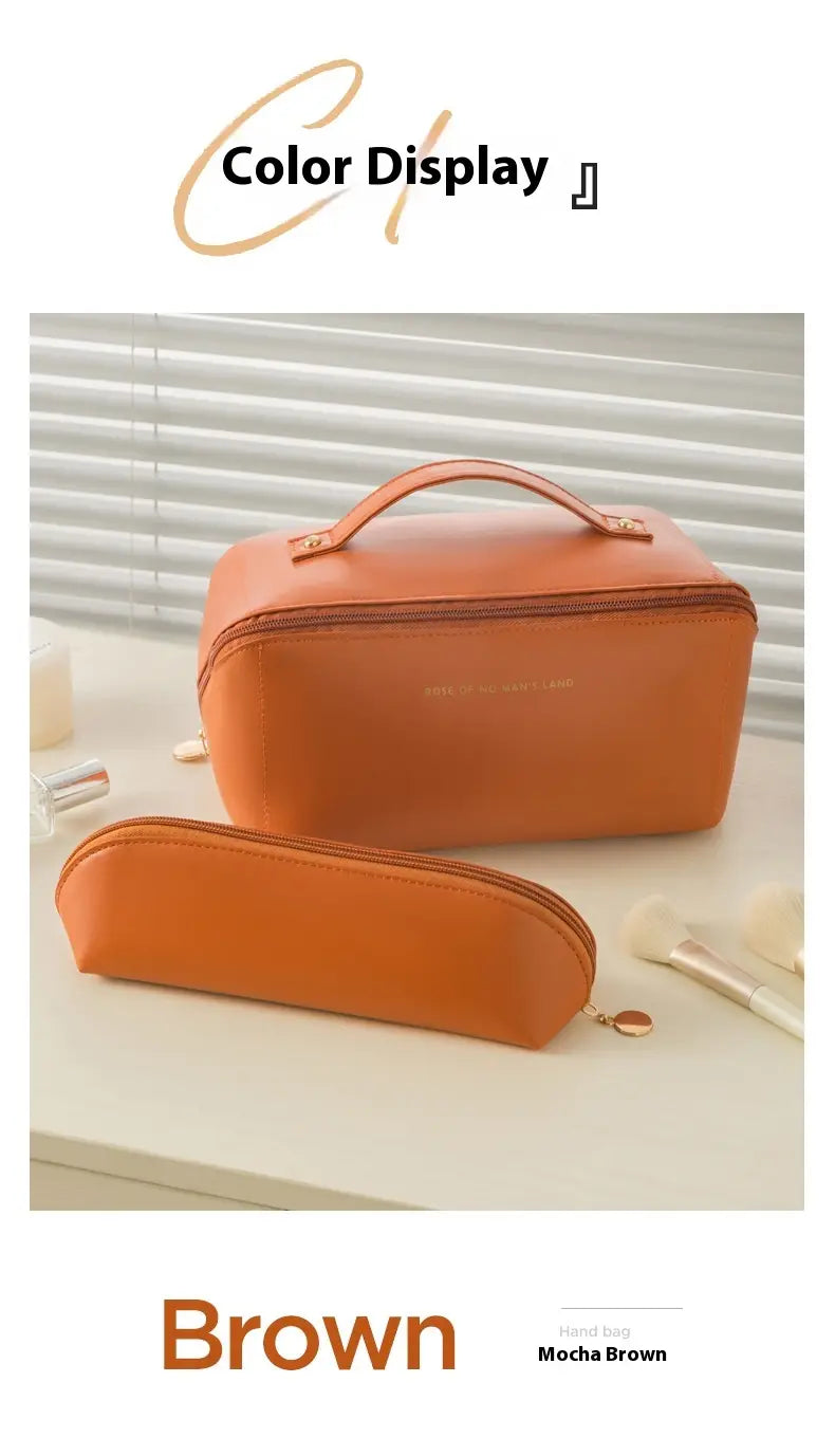 Wash Bag Internet Celebrity Ins Good-looking Portable Leather Bag