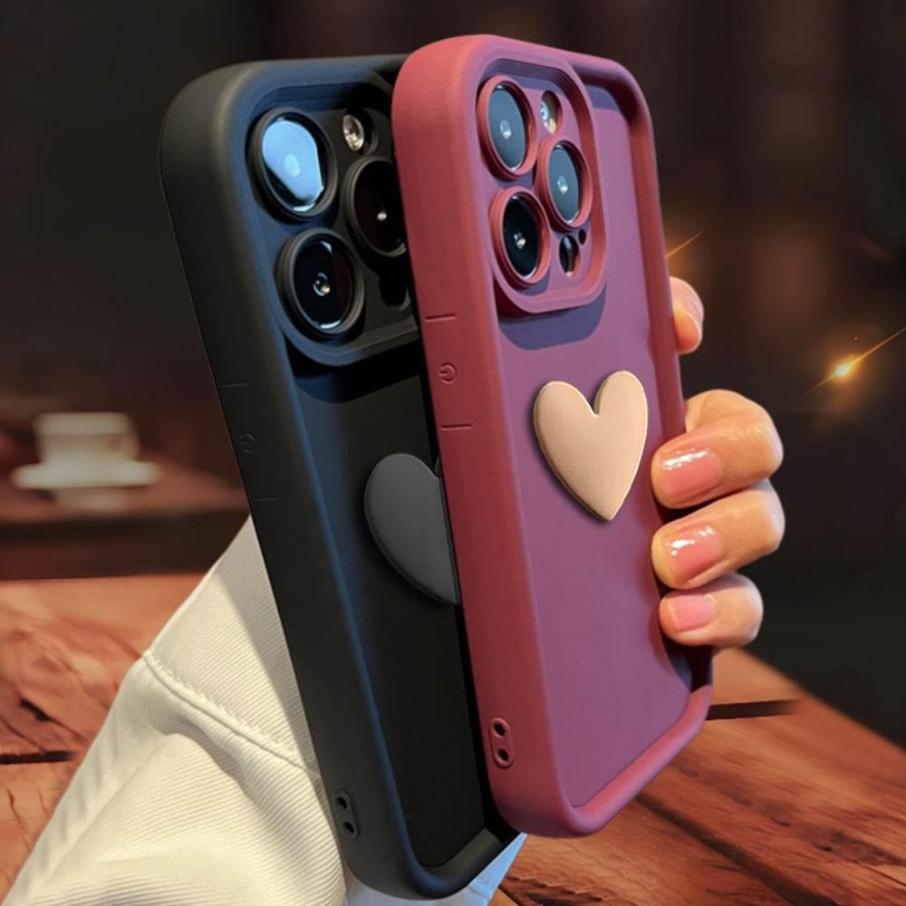 3D Love Suitable for Apple 15 Phone Protective Case Skin friendly Matte iPhone 14 ProMax Lens All Inclusive 16 - Estalios