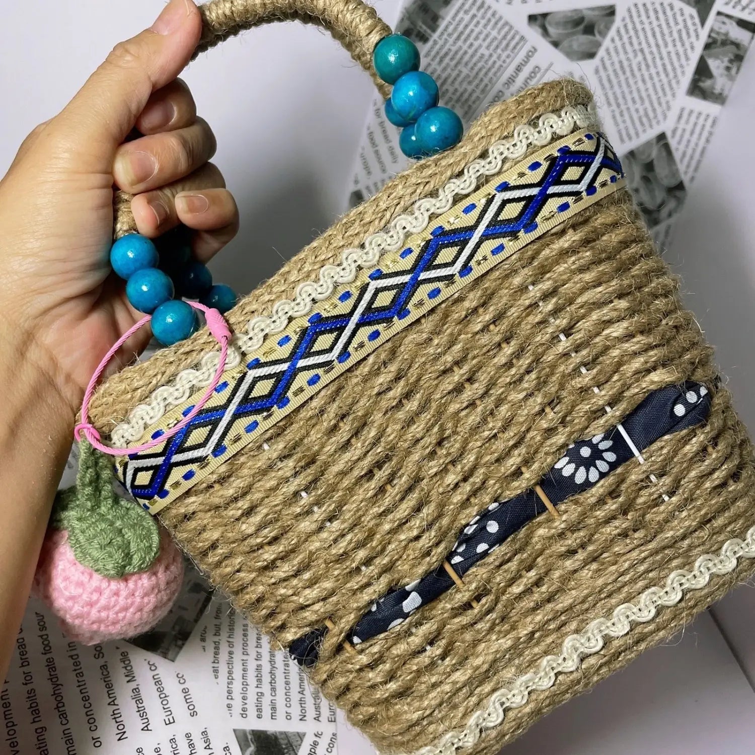 Hemp Rope Handbag Material Bag