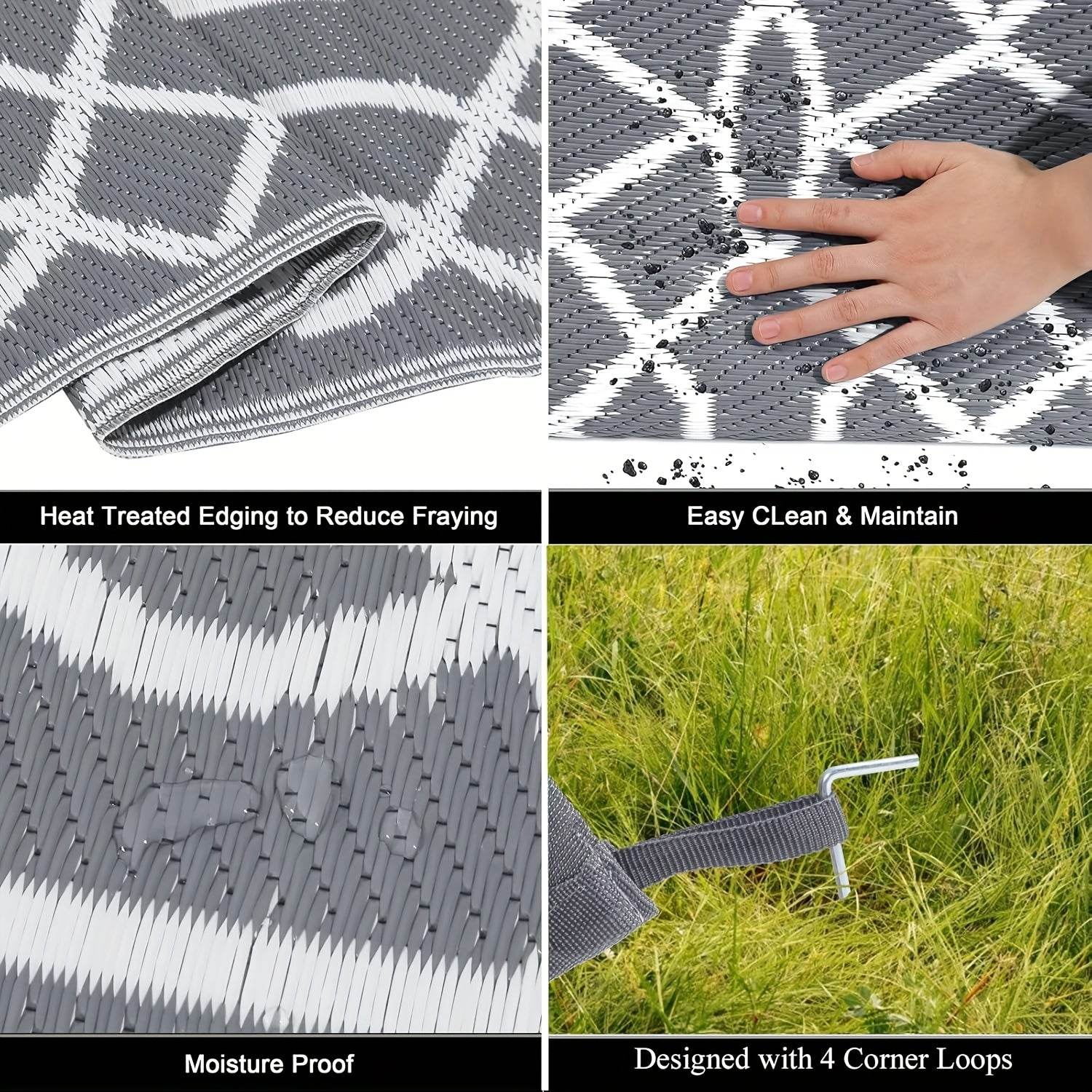 Waterproof Reversible Outdoor Rug For Patios And RV Camping - Estalios