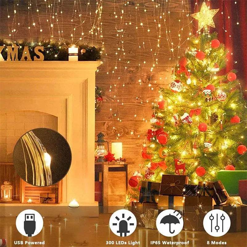 3M LED String Fairy Lights USB Holiday Curtain Lamp - Estalios