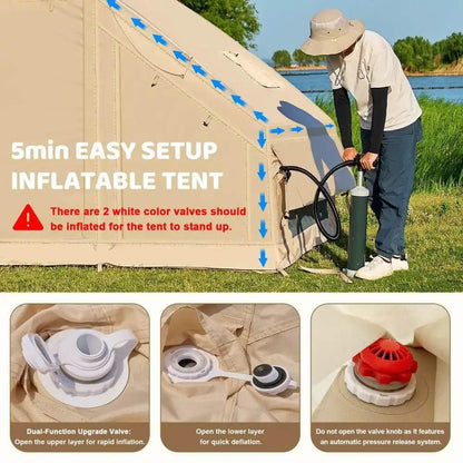 4-6 People Inflatable Tent Easy Set-Up for Camping - Estalios