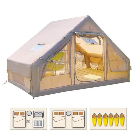 4-6 People Inflatable Tent with Pump for Easy Camping Setup - Estalios